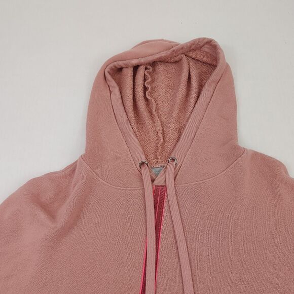 Splendid Womens Cropped Hoodie FUZZY Pink Long Sleeve Thumbholes Raw Hem Small - Picture 3 of 11